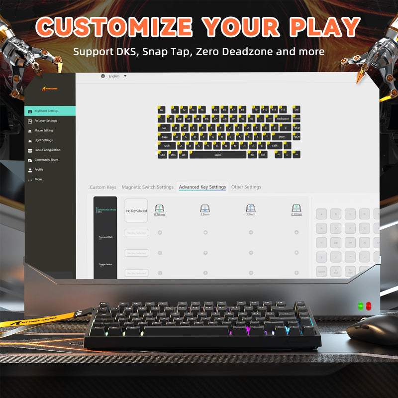 Attack Shark R82 HE Rapid Trigger Magnetic Keyboard – Black - Image 5