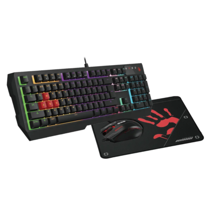 A4Tech Bloody B1700 Neon Gaming Keyboard, Mouse & Mousepad Bundle